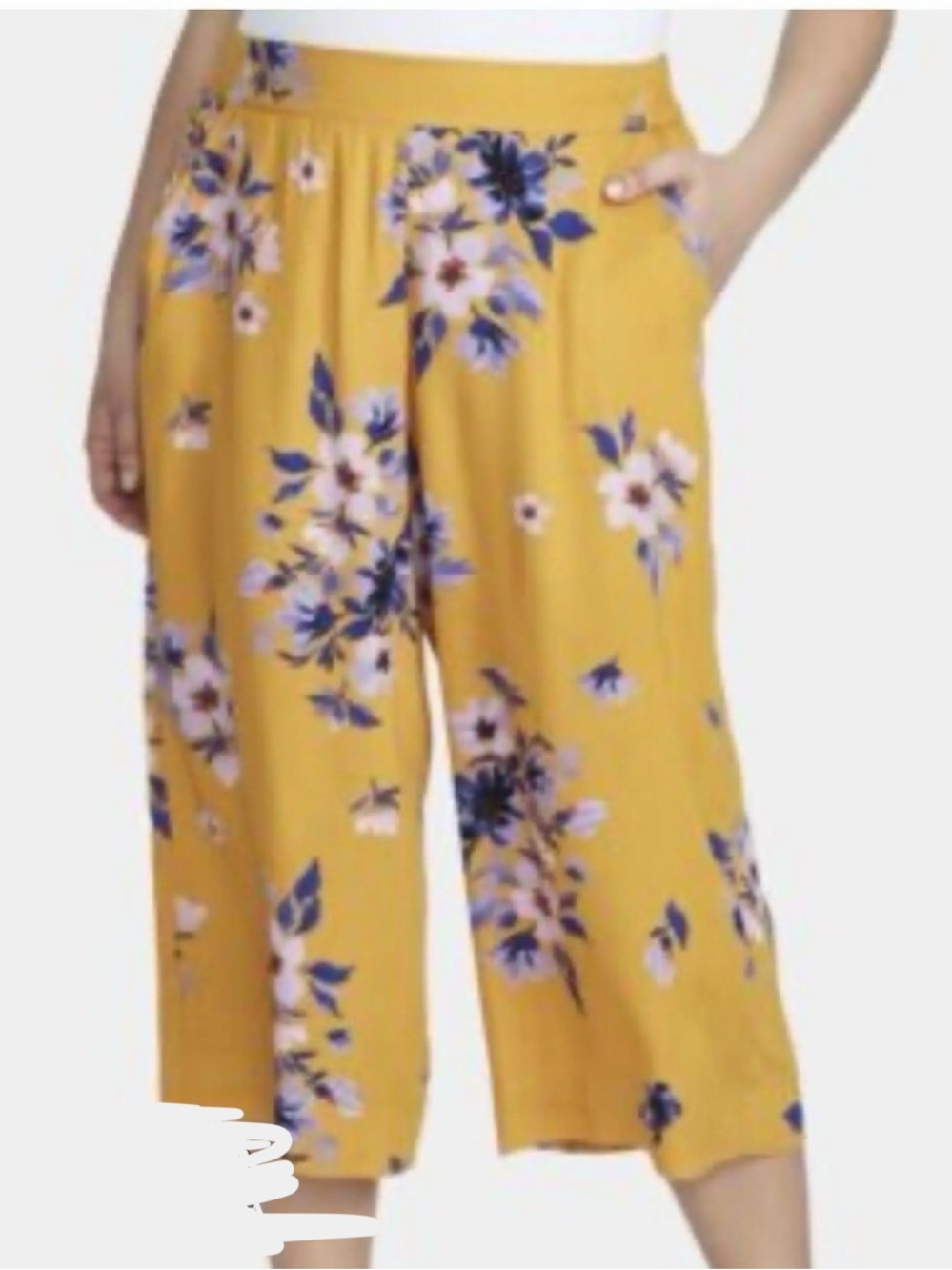 Jessica Simpson Yellow Floral Flowy Pants. Women’s Size Large.